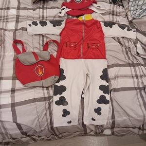 Spotted Firefighter Kids Costume with Backpack